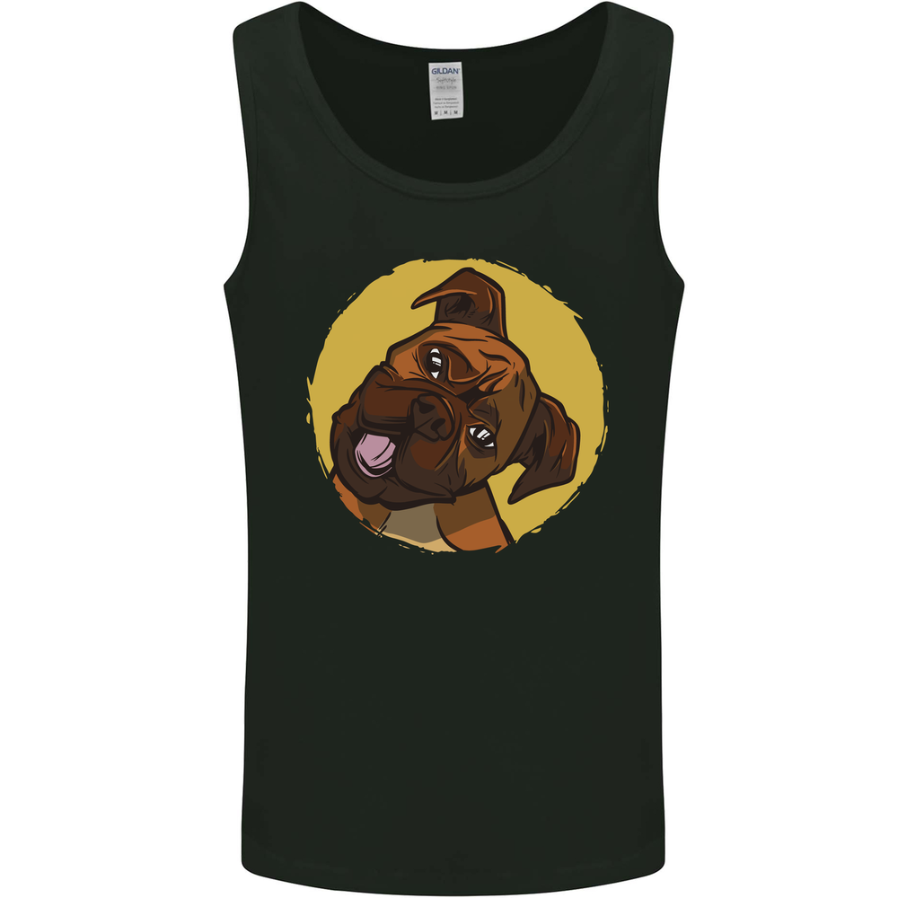 A Cute Boxer Dog Puppy Mens Vest Tank Top