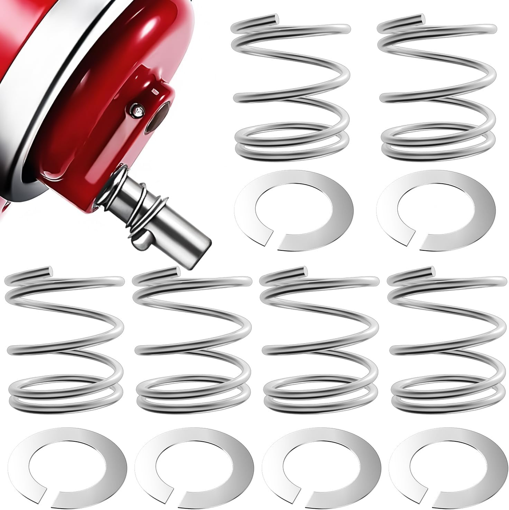 6 Pack Stainless Steel Spring and Washer Replacement for KitchenAid Mixer Parts