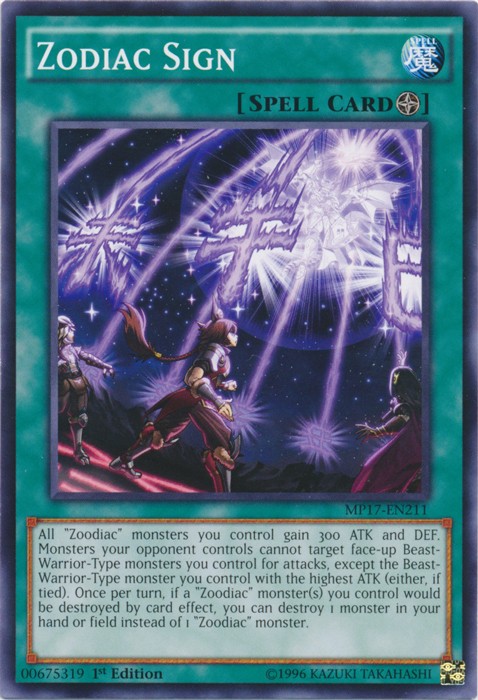 Zodiac Sign MP17-EN211 Common 1st Edition Lightly Played Yugioh Card