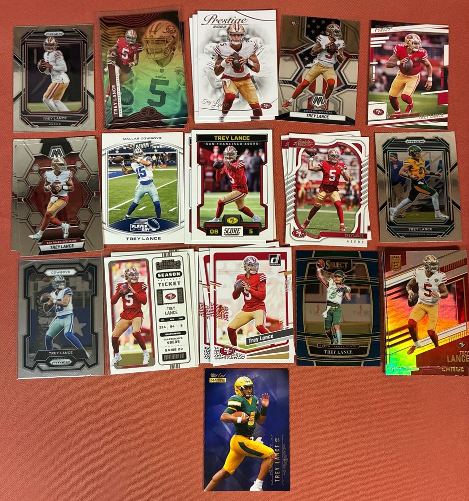 Trey Lance Football Card Lot (15) 1 Rookie + Base.
