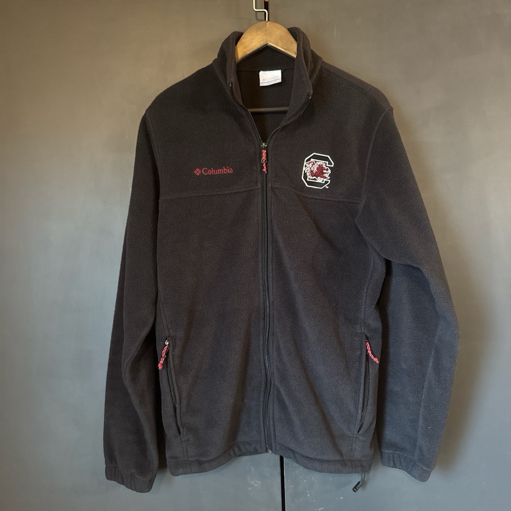 Columbia Gamecocks Fleece Jacket Mens Medium M Black Full Zip with Pockets