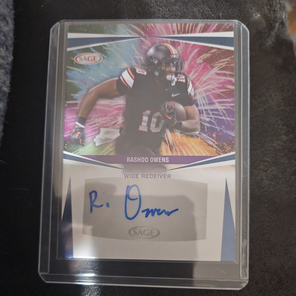 Rashod Owens, Oklahoma State Cowboys, 2025 Sage Low Series Blue Autograph, #A-RO