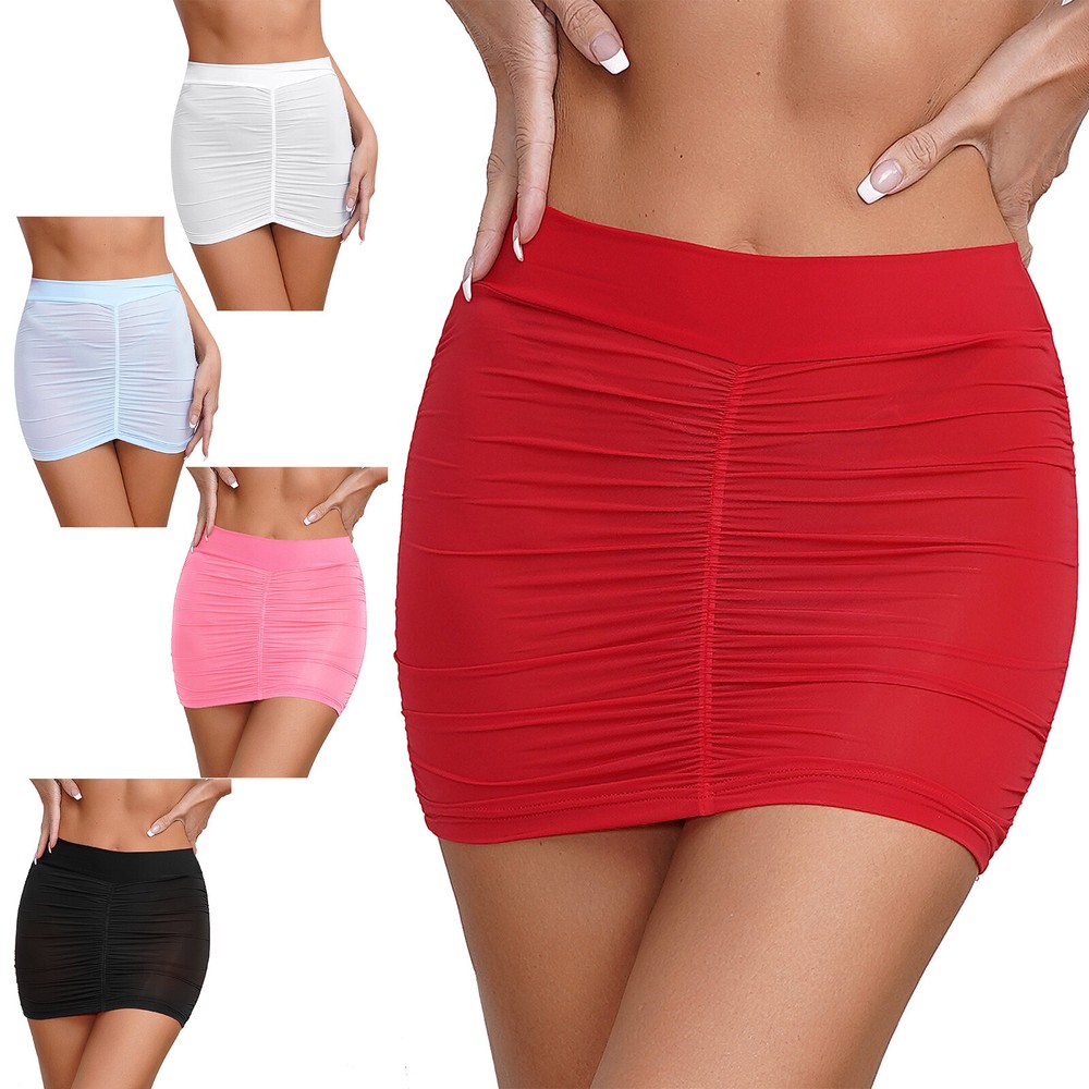 US Women’s Mini Compression Skirt Stretchy Sexy Bodycon Fitness Underwear Elastic
