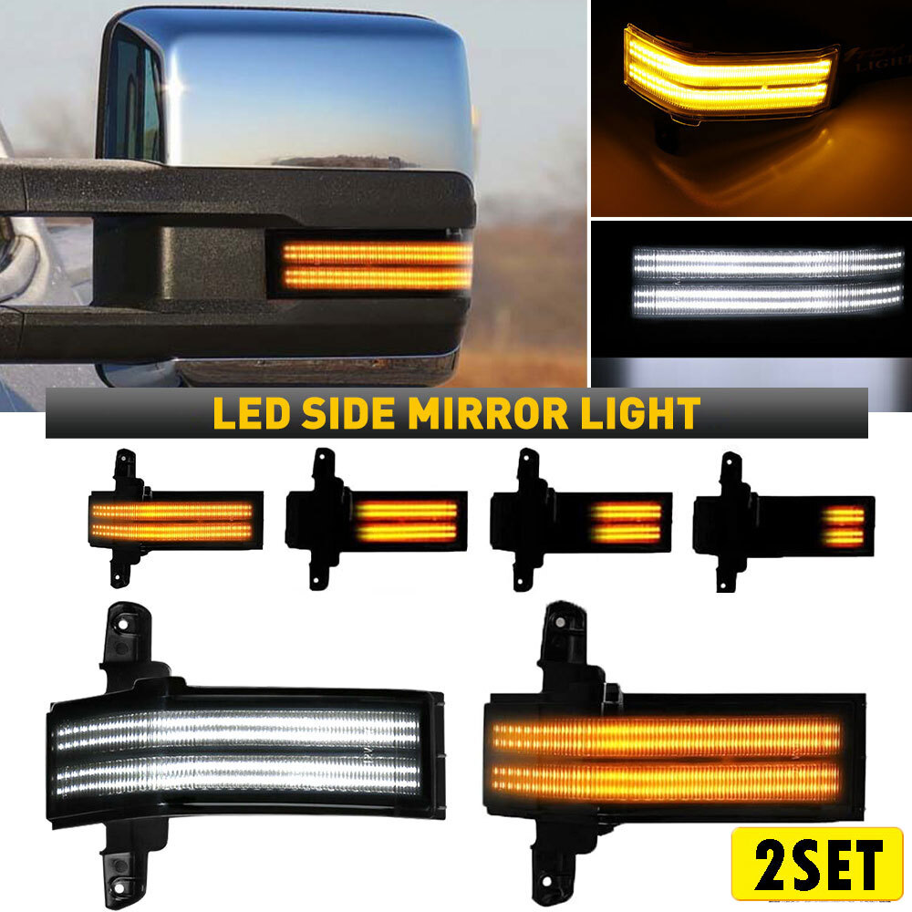 Chevrolet Silverado GMC Sierra Dual-Row Switchback LED Mirror Marker Lights 4X