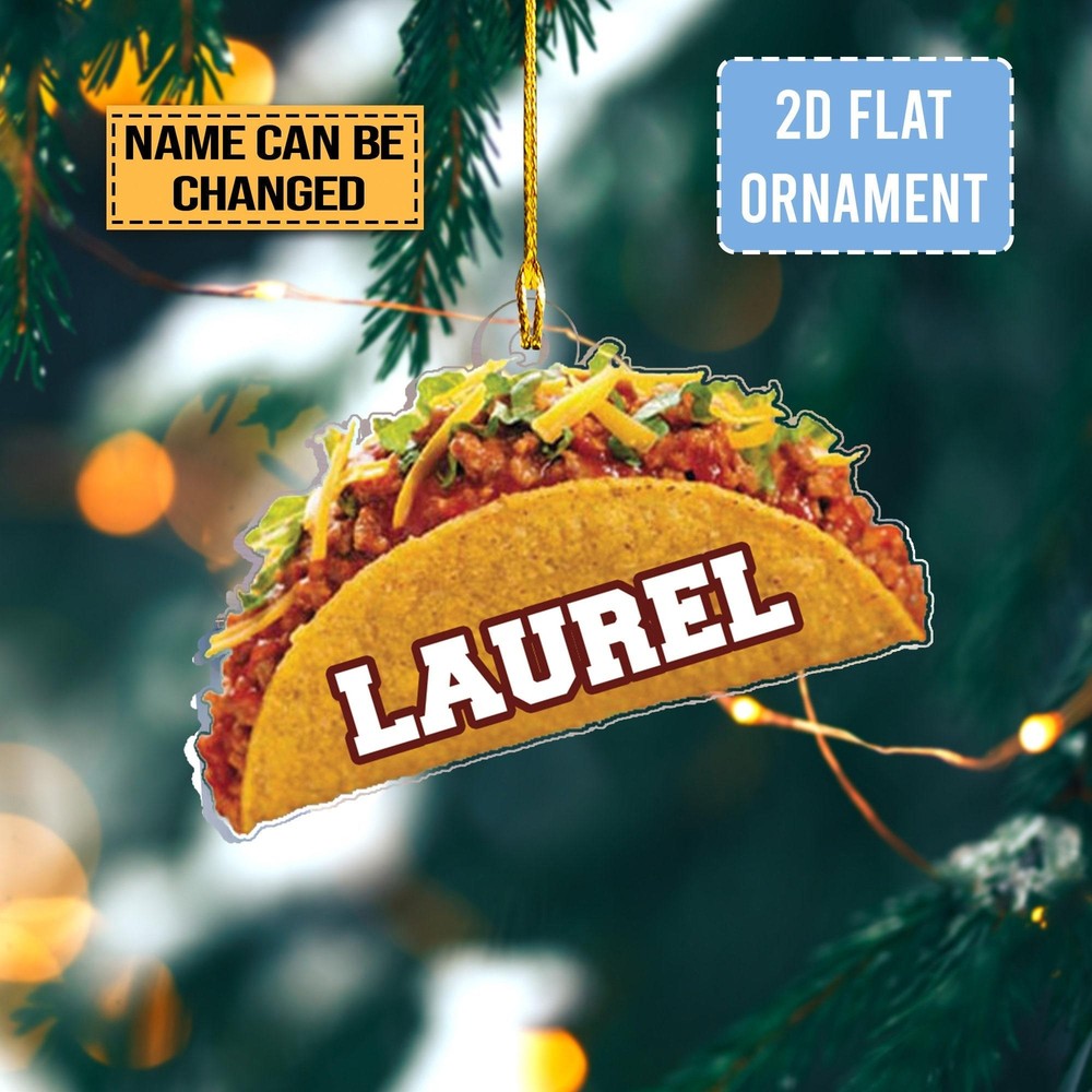 Taco Ornament Mexican Food Acrylic Ornament   Acrylic 2D Ornament  Mexican Cuisi