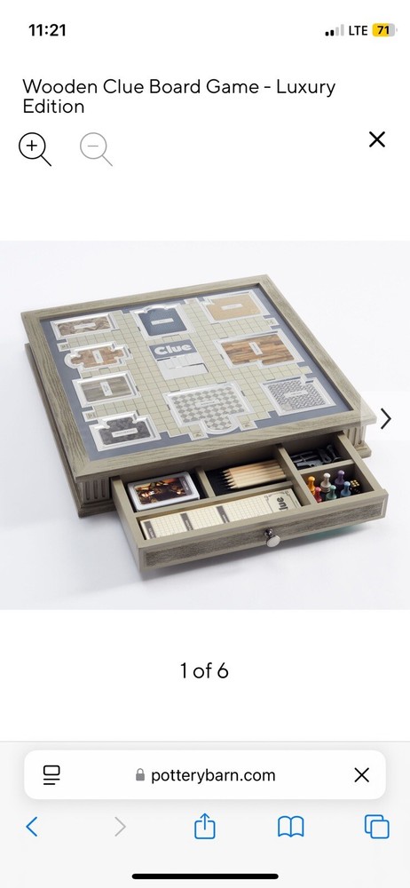 Pottery Barn Wooden Clue Luxury Edition