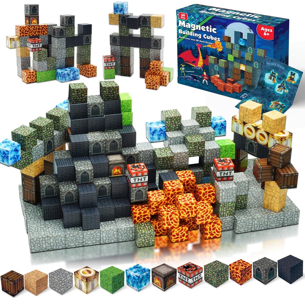 Magnetic Blocks Dark Castle Building Set STEM Montessori Magnetic Toys