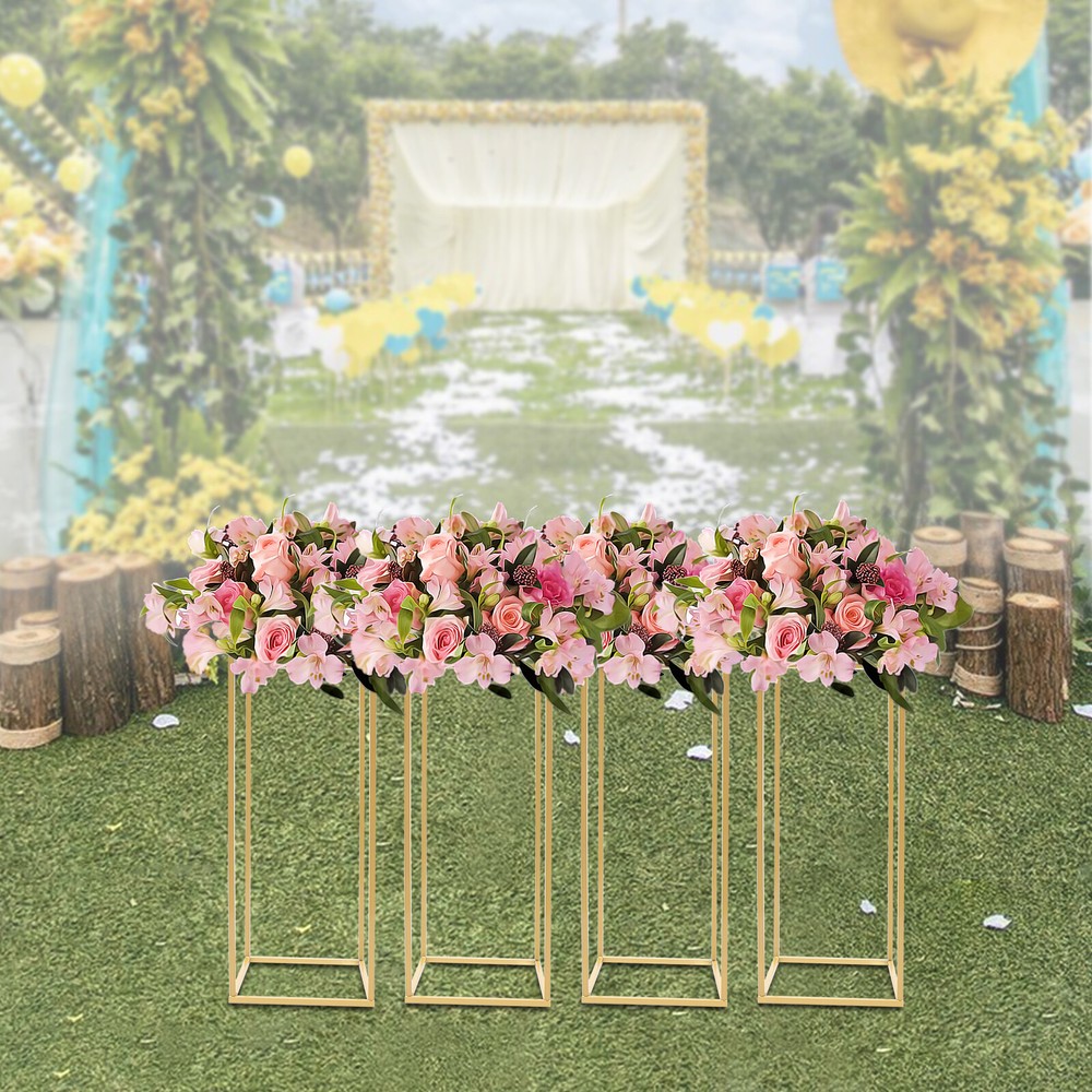 4Pcs Metal Flower Stand Party Wedding Centerpiece Column Holder Rack Decor