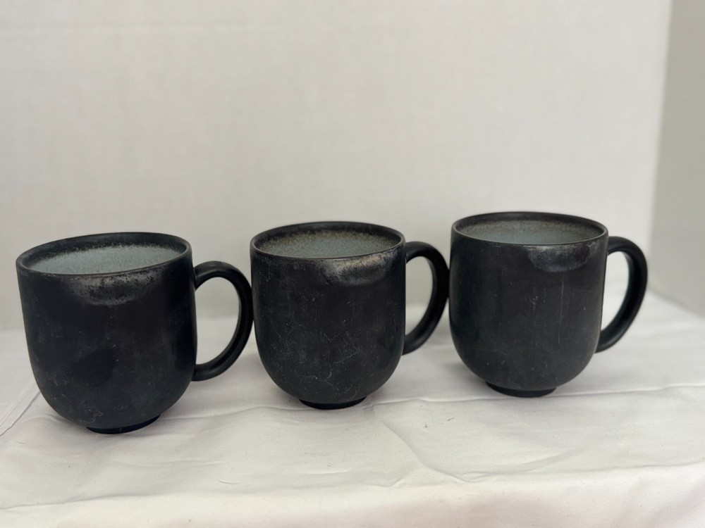 Set of 3 JARS Tourron Gris Ecorce France Coffee Mugs 12oz USED