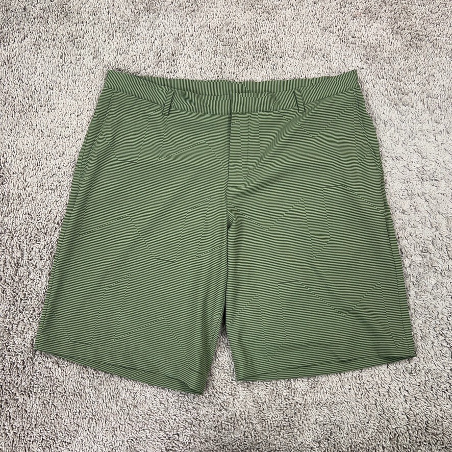 Nike Shorts Mens 38 Green Stripe Dri Fit Golf Classic Performance Active Dad