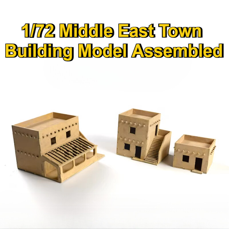 Diorama 1/72 Middle East City Layout Wood House Scene Display Building Model Toy