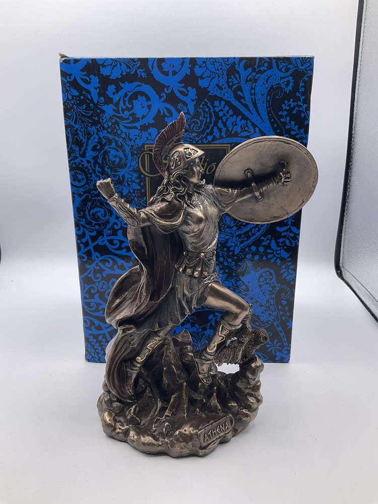 Bronze Athena Greek Goddess Javelin Statue by Veronese Design