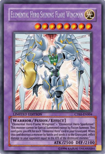 Moderately Played English Yu-Gi-Oh Elemental Hero Shining Flare Wingman CT03 Rare
