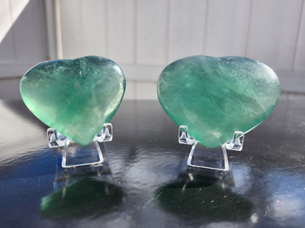 Green fluorite heart pendant for healing and positive energy
