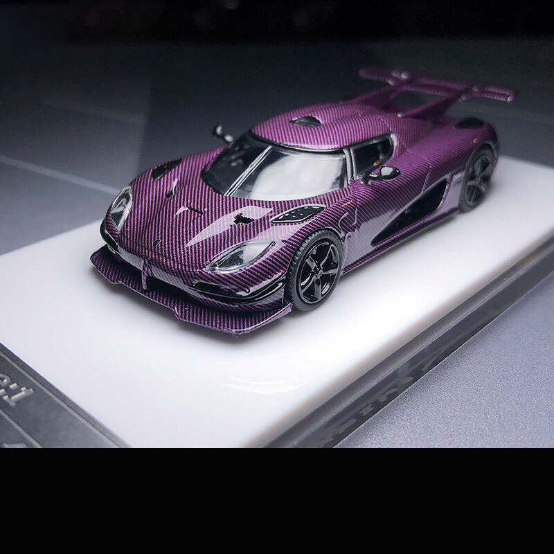 HKM Premium 1:64 Koenigsegg Agera One:1 Full Carbon Purple Diecast Car Model