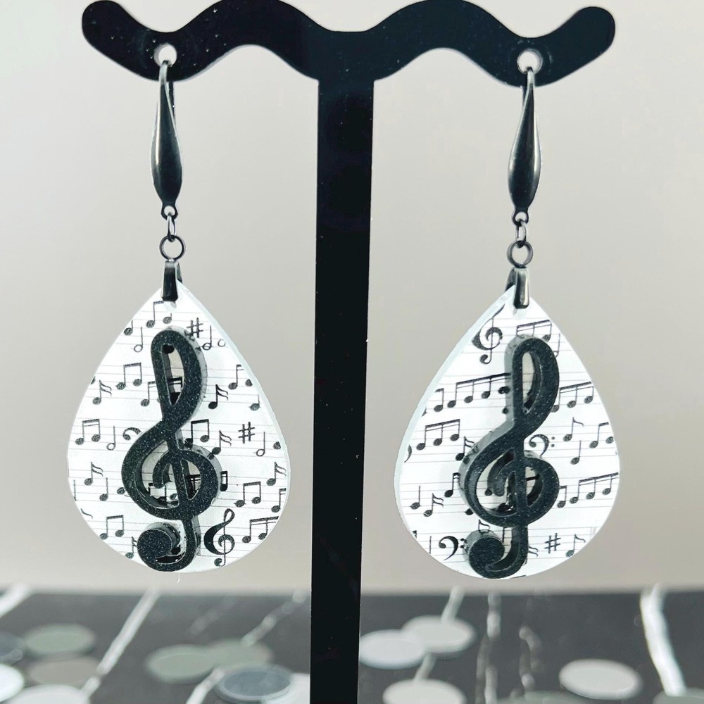 Music Note Earrings, Music Earrings, Treble Clef Earrings, Music Jewelry, Music