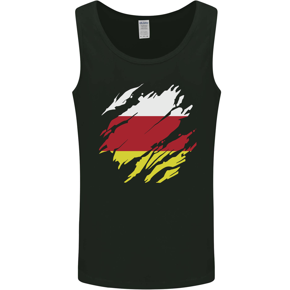 Torn Flag South Ossetia Mens Vest Tank Top