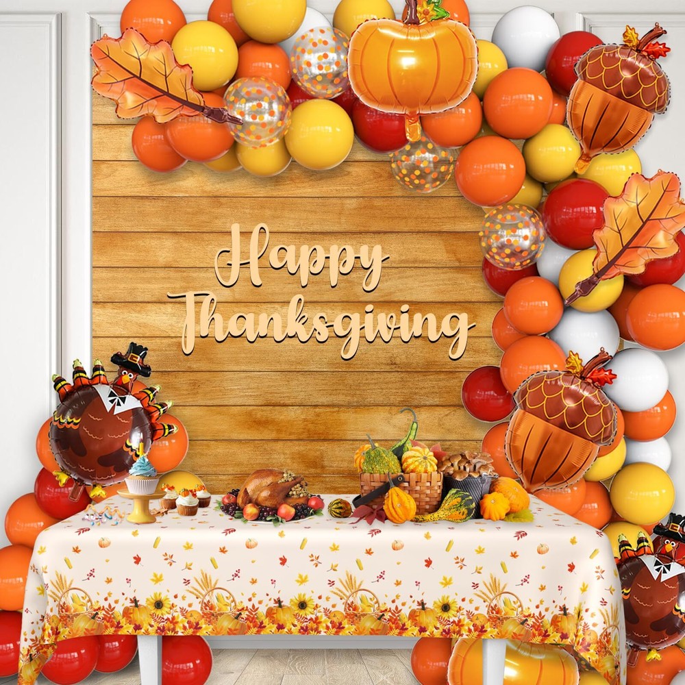 113pcs Fall Thanksgiving Balloons Garland Arch Kit Thanksgiving Balloon Arch ...