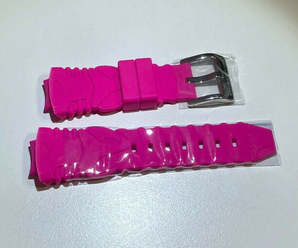 Genuine TechnoMarine 40mm Hot Pink Silicone Watch Strap with SS Buckle