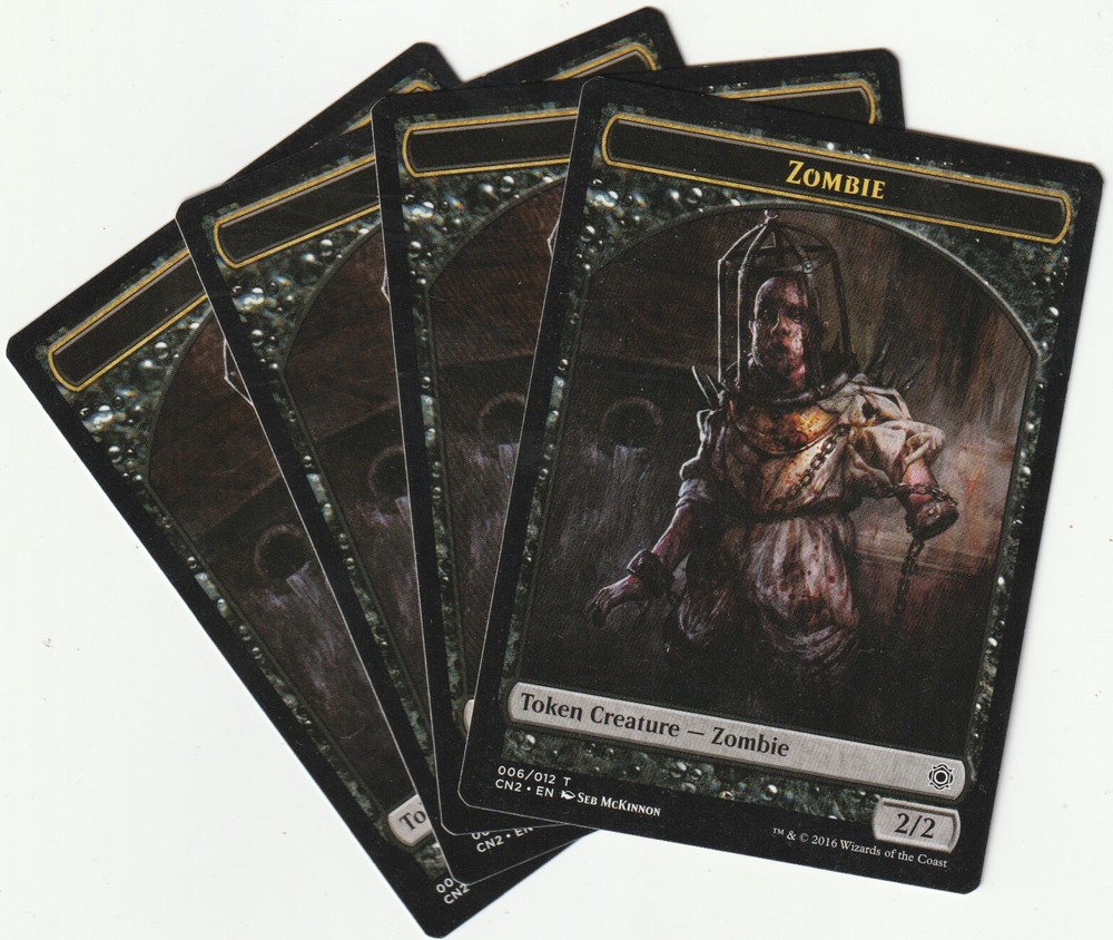 ✪ 4 MAGIC The Gathering ZOMBIE Black Token Creature PLAYSET CN2/EN 2016