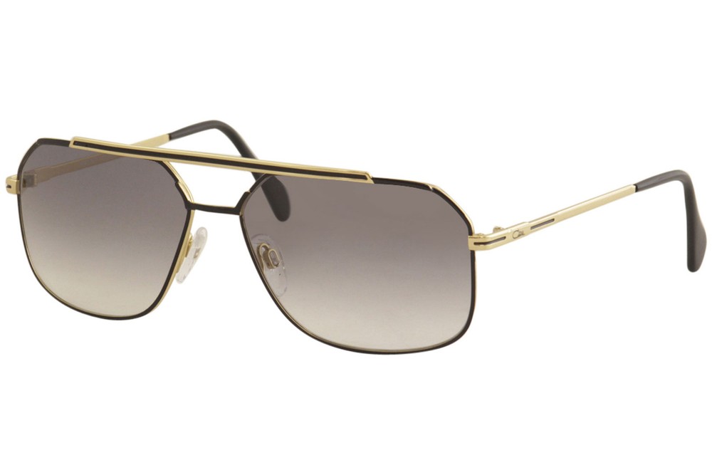 Cazal Men's 9081 001 Black/Gold Retro Pilot Sunglasses 62mm