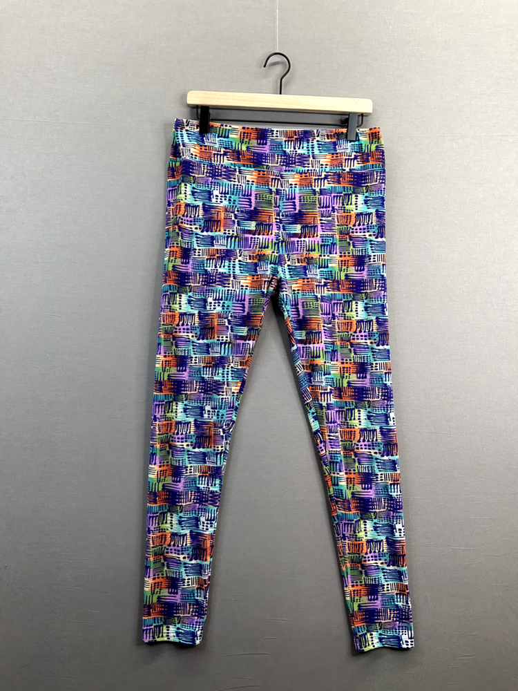 LulaRoe Women Multicolor Leggings Geometric Elastic Waist Pull On Size Tall
