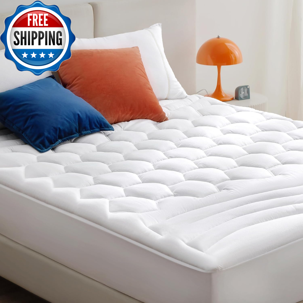 Queen Mattress Pad - Quilted Fitted Mattress Topper Protector with 8-21 Inches D