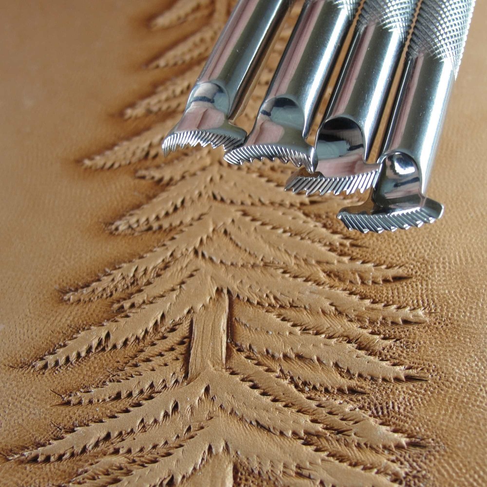 Stainless Steel Barry King - Pine Tree Pictorial Stamp Set (4 Leather Tools)