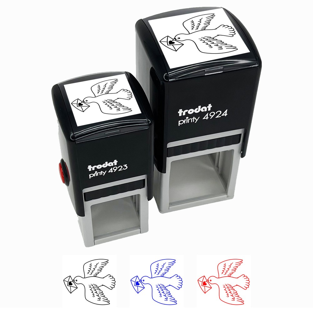 Messenger Bird Dove Anniversary Valentine's Day Self-Inking Rubber Stamp Stamper