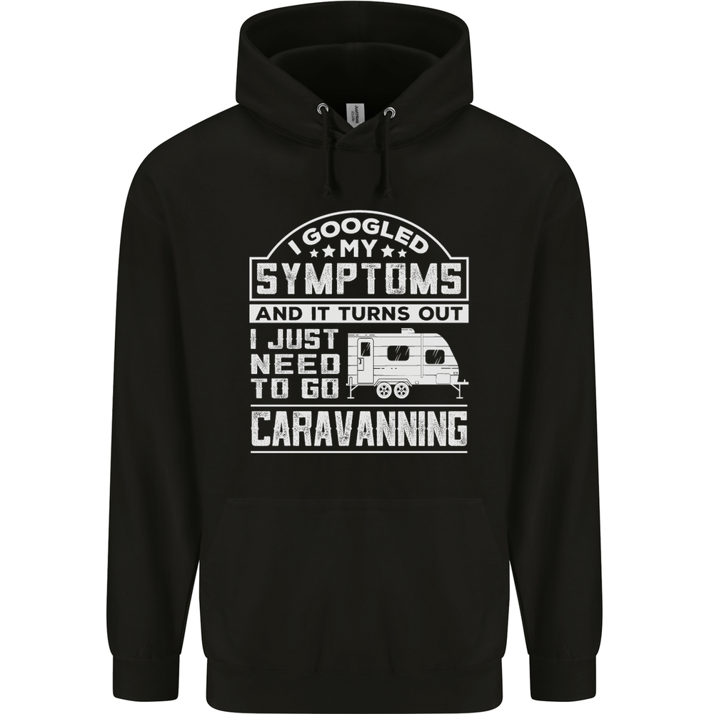 Symptoms Go Caravanning Caravan Funny Mens 80% Cotton Hoodie