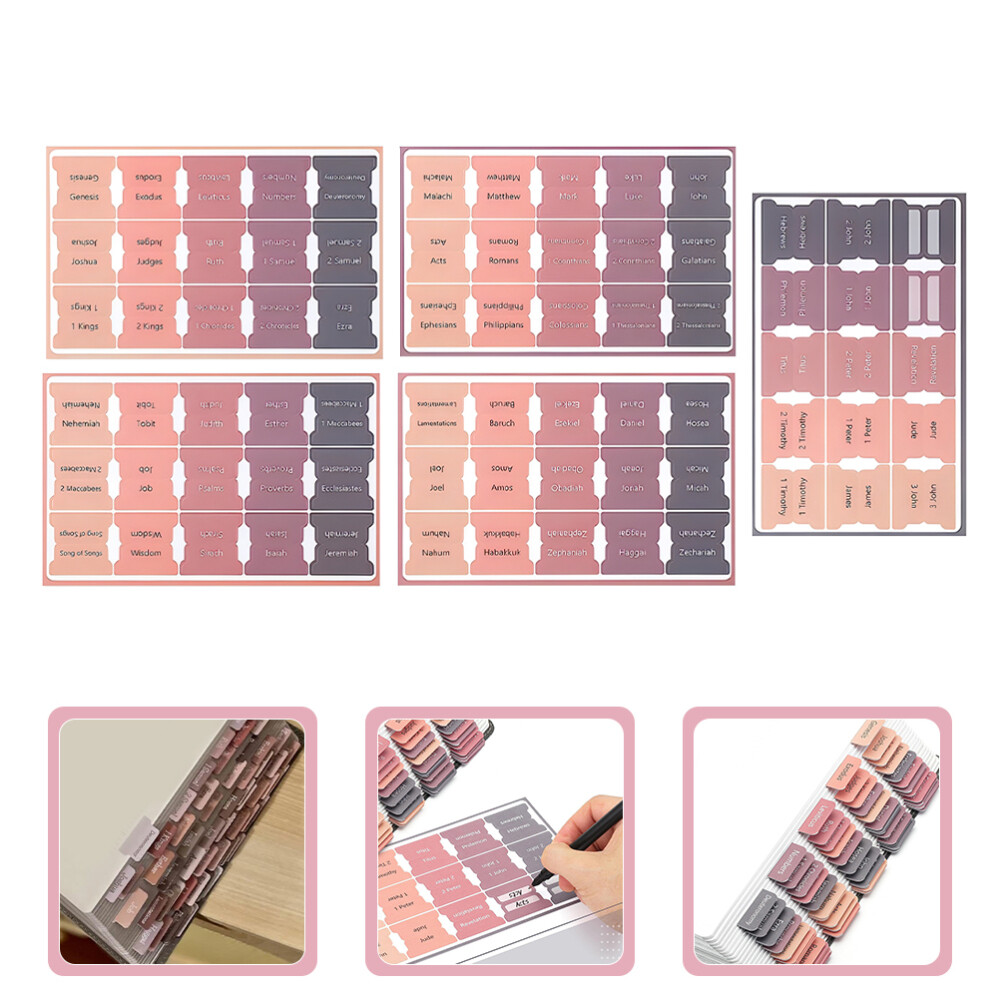 5 Sheets Bible Index Stickers Tabs for Study Bookmarks Women Label