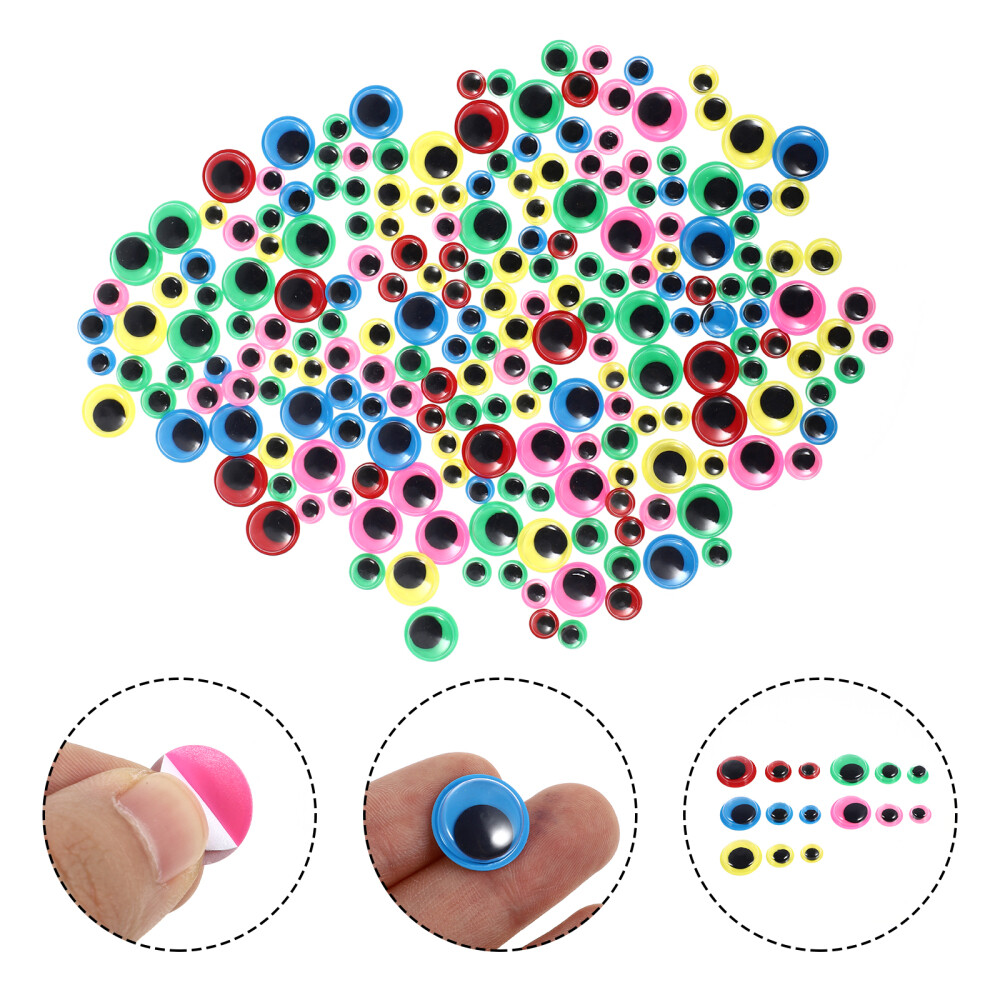 200 Pcs Scrapbooking Moving Eyes Color for Stickers Nail Cartoon Baby