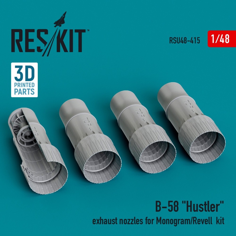 B-58 Hustler exhaust nozzles for Monogram/Revell kit Scale 1:48 ResKitRSU48-0415