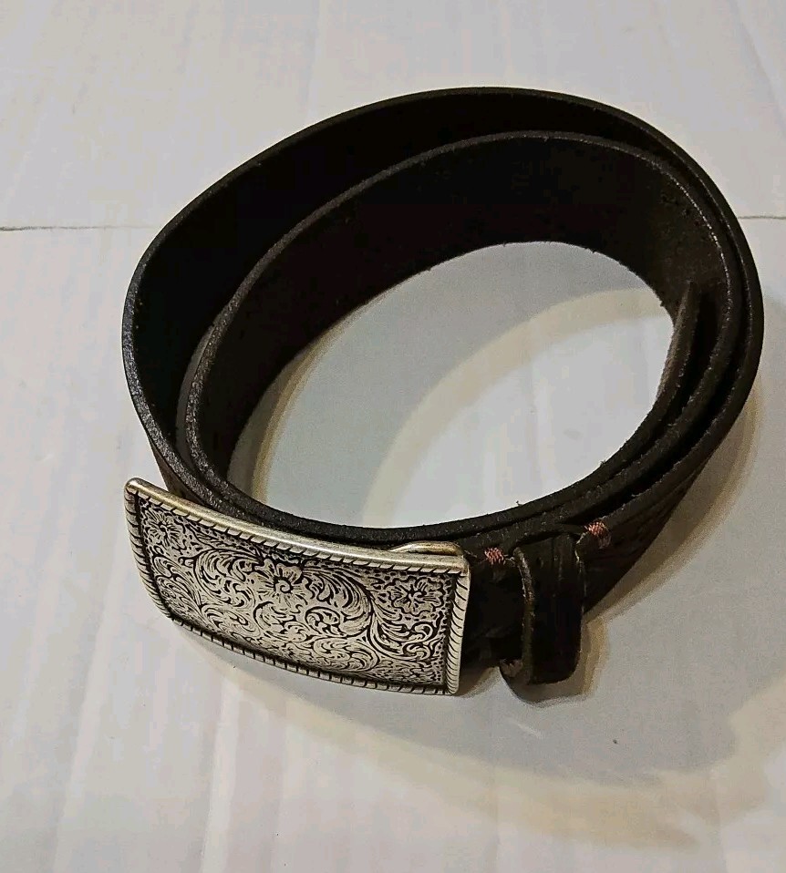 Martin Dingman Solid Brass Belt Made In Italy Country Wear Bridle Leather 40545