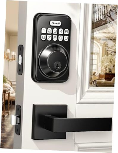Smart Keyless Entry Door Lock with 2 Lever Handles & Electronic Keypad Deadbolt