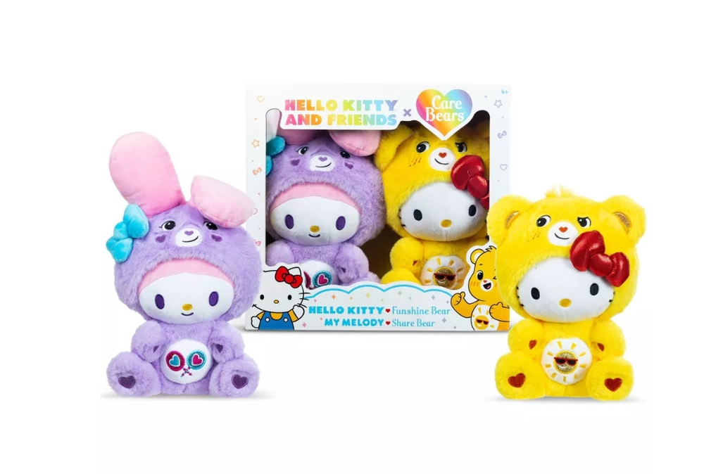 Hello Kitty and My Melody Plush Toy 2-Pack as Funshine Bear and Share Bea