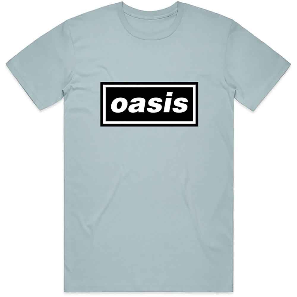 Official Oasis Decca Band Logo Unisex Light Blue T-Shirt