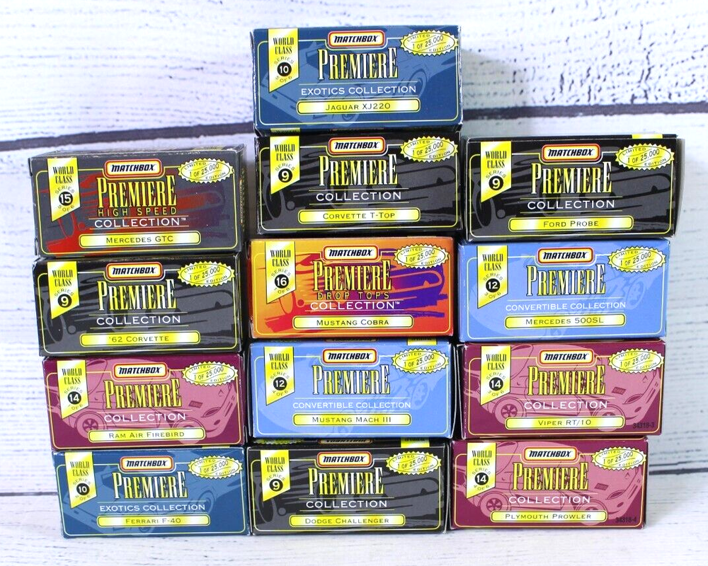 Matchbox Premiere Collection Lot of 13 Boxed Diecast Cars Exotic