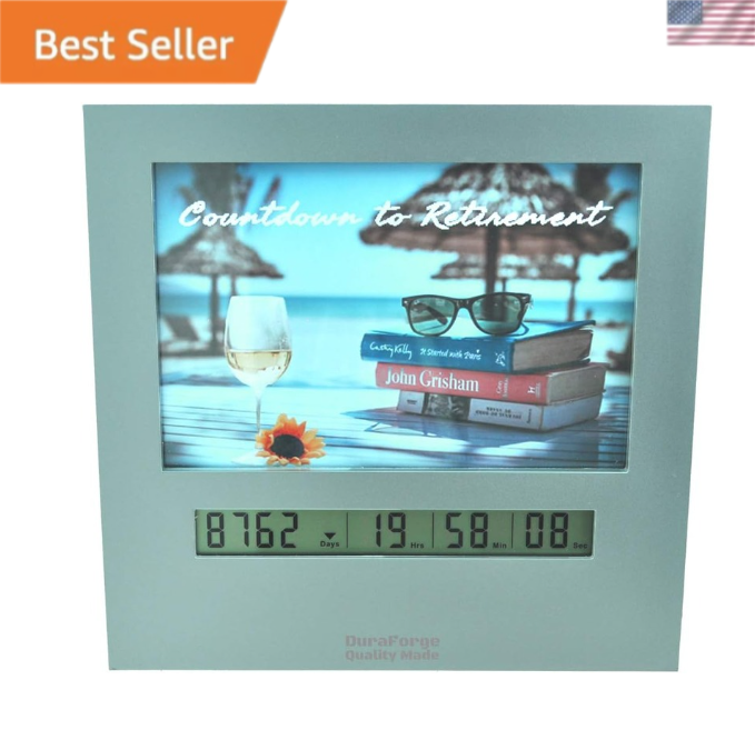 Large Display Retirement Countdown Clock 4x6 Picture Frame, Clocks Are Fun Gifts