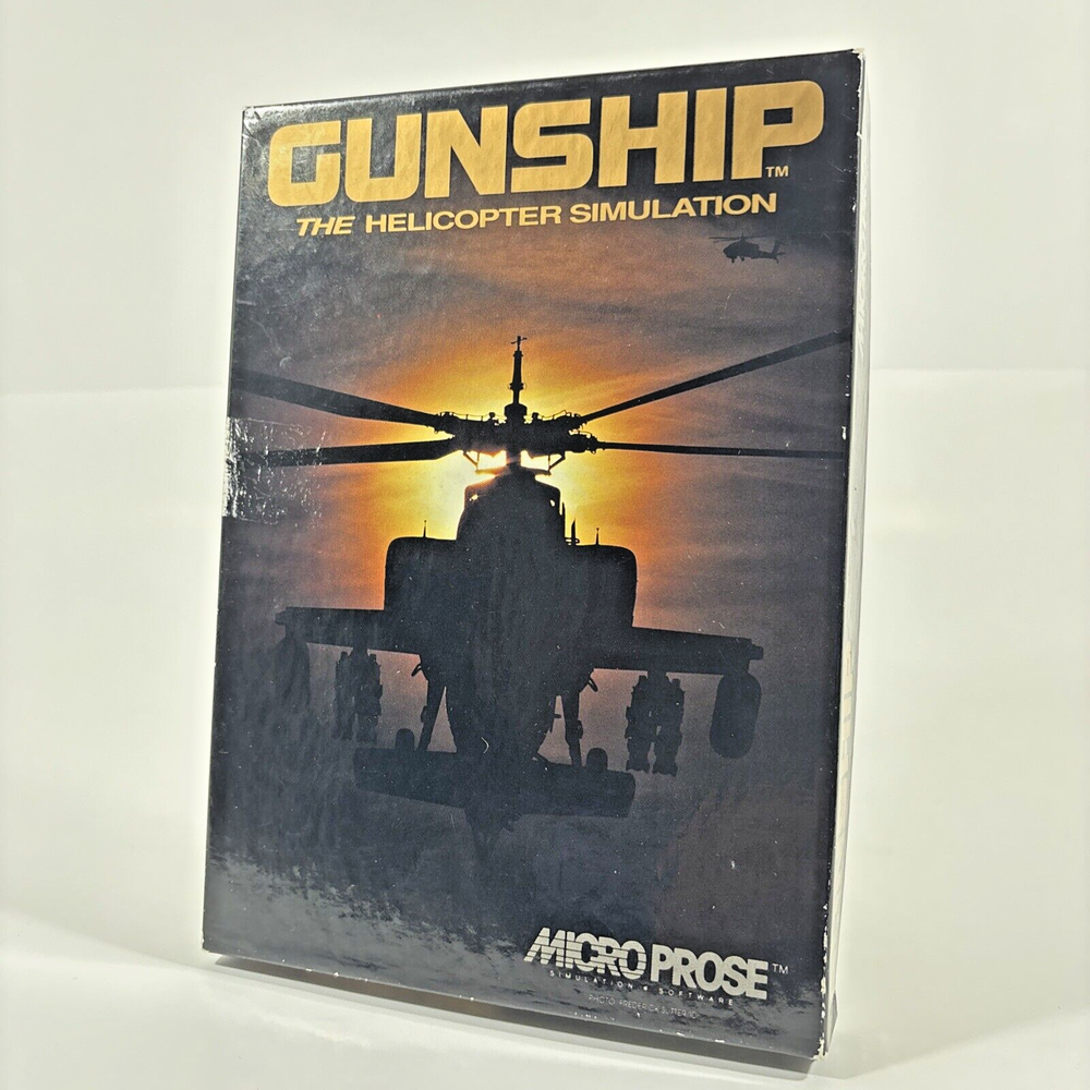 1986 Gunship The Helicopter Simulation Micro Software Floppy Disk Vintage Game
