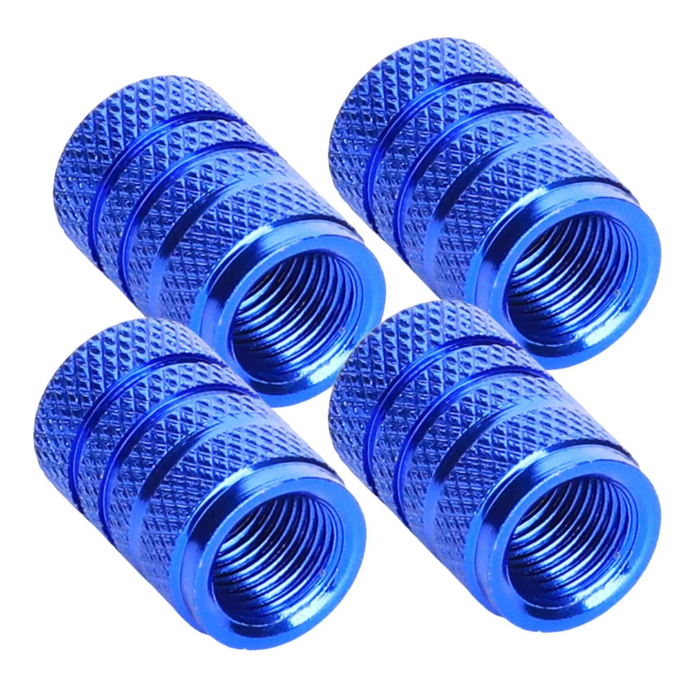 4x/Set Universal Car Wheel Tyre Tire Valve Stems Air Dust Cover Screw Caps Blue