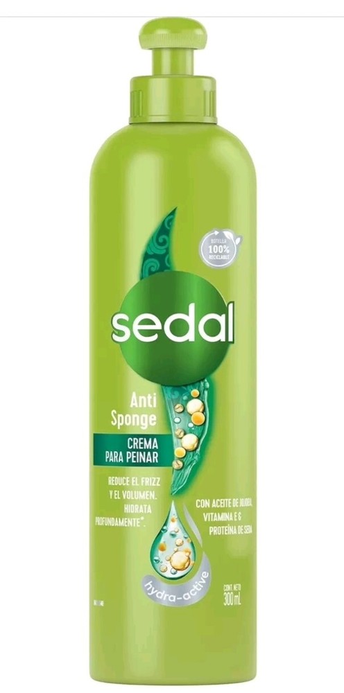 SEDAL CREMA PARA PEINAR ANTI SPONGE/LEAVE IN HAIR CREAM ANTI FRIZZ 10oz