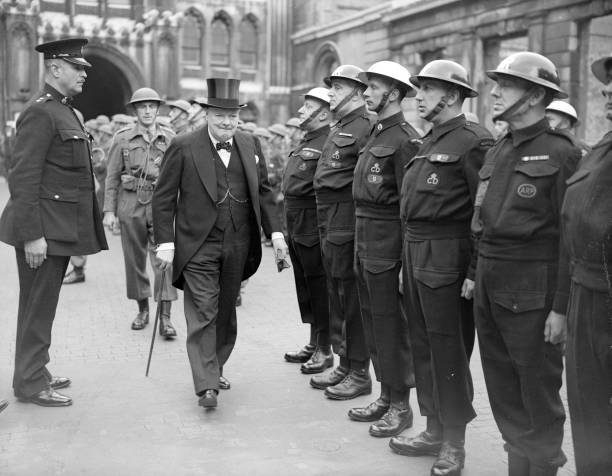 British Prime Minister Winston Churchill In London 1943 Old Photo