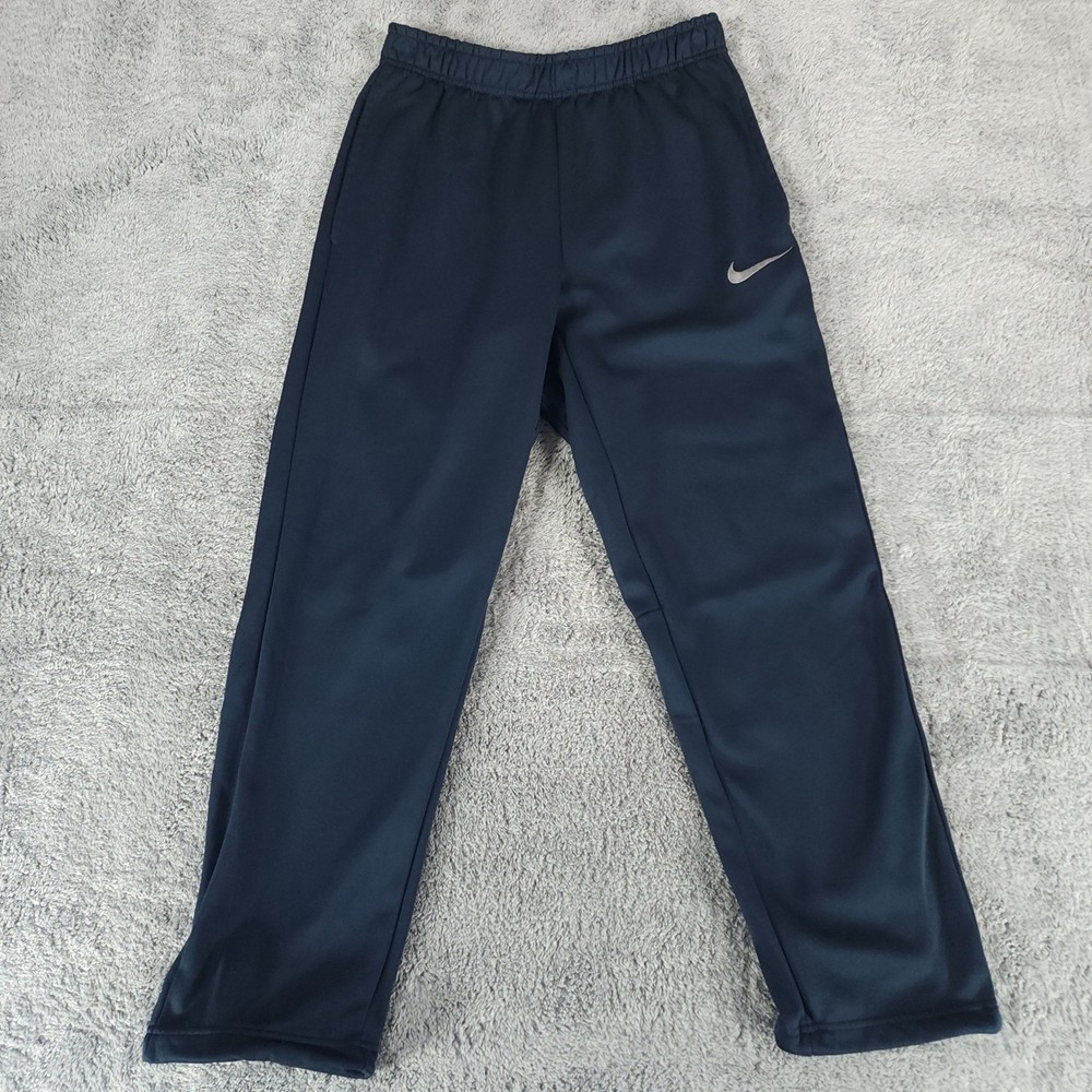 Nike Track Pants Mens Medium Navy Therma Fit Pockets Adjustable Hem Performance