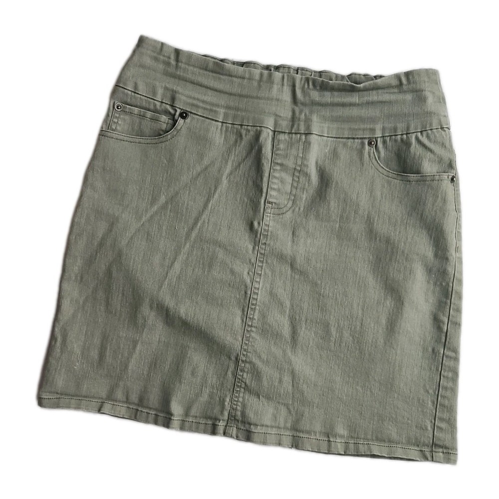 Chadwicks of Boston Skirt Womens size 8 Green Cotton blend Knee