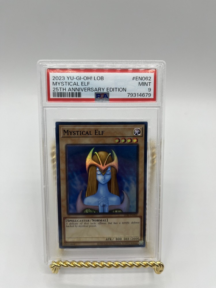 Yu-Gi-Oh PSA 9 Mystical Elf LOB-EN062 Legend of Blue Eyes 25th Anniversary