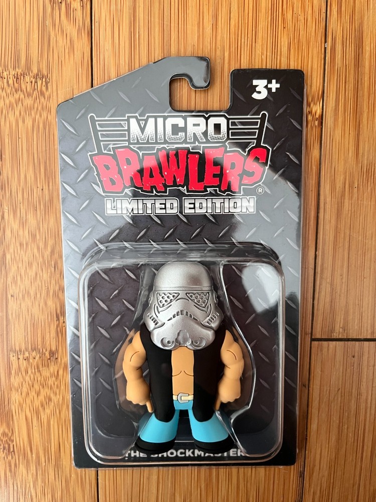 MICRO BRAWLERS Shockmaster Pro Wrestling Action Figure Toy – WWE, WWF, AEW Inspired Collectible Wrestling Tees Figure for Fans and Collectors