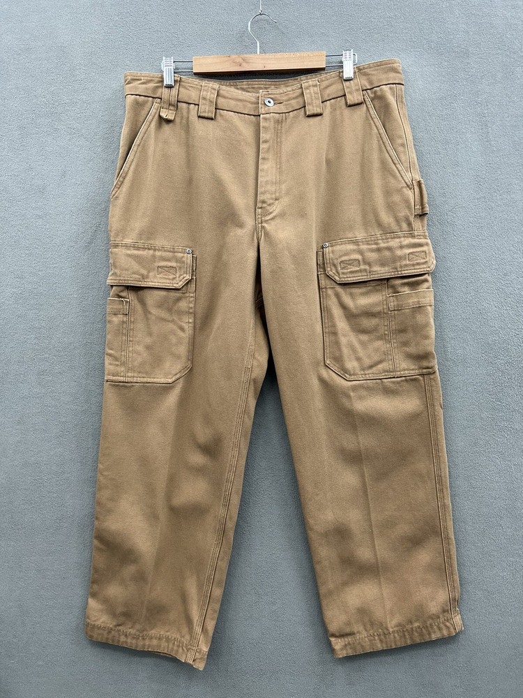 Duluth Trading Men's 38x30 Fire Hose Relaxed Fit Cargo Work Pants 92204 Cotton