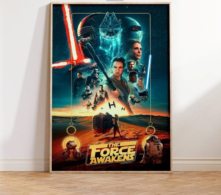 Star Wars The Force Awakens Rey Epic Space Saga Poster Print