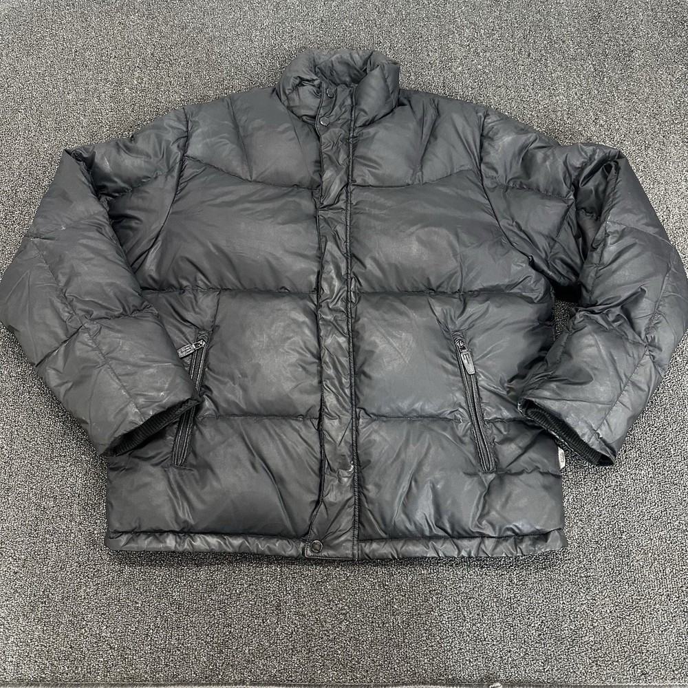 Tumi Mens Down Puffer Coat Black Size XL Full Zip